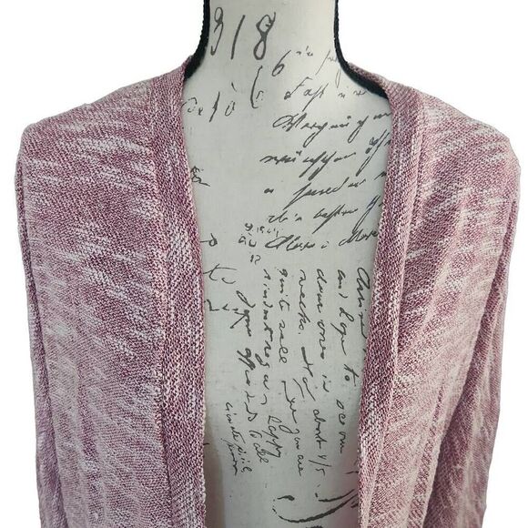 LA Hearts Women's Size Medium Wine Cream Open Front Kimono Cardigan - Picture 7 of 7